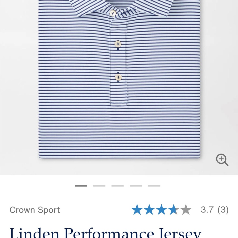Peter Millar Blue and White Striped Polo Shirt